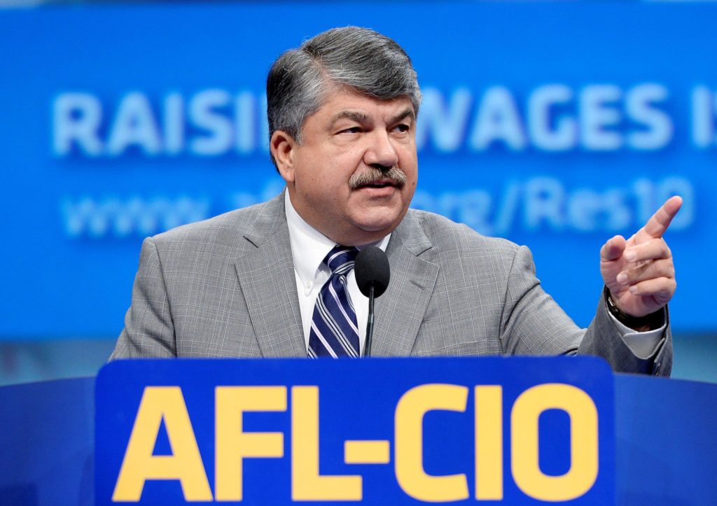 FILE PHOTO: Richard Trumka, president of American Federation of Labor-Congress of Industrial Organizations (AFL-CIO), speaks during the AFL-CIO 2013 Convention in Los Angeles, California September 10, 2013. REUTERS/Kevork Djansezian/File Photo